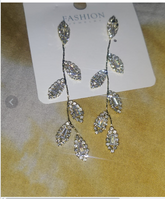 Korean Premium Quality Crystal Leaf Earrings – Anti-Tarnish